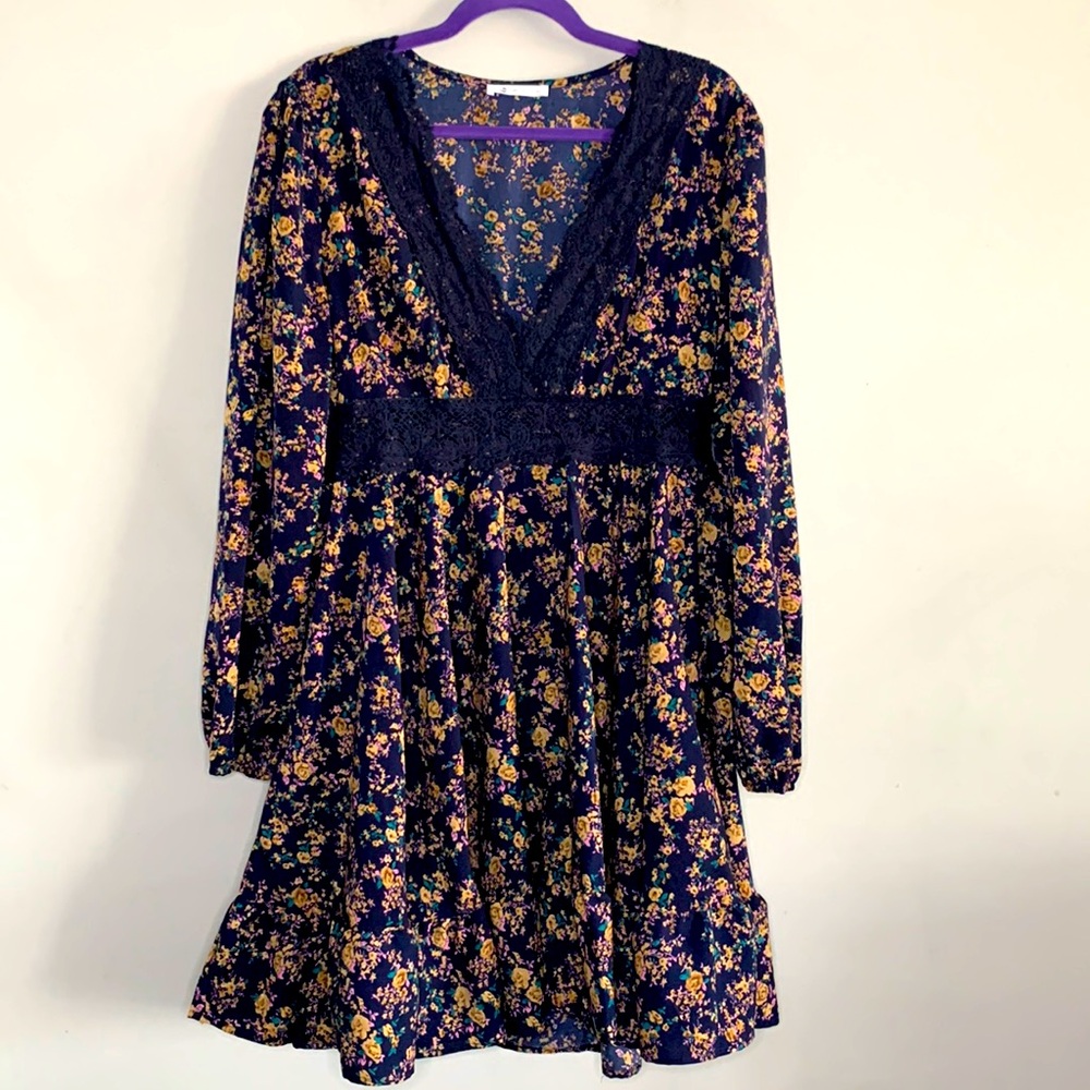Floral & Lace Mini Dress